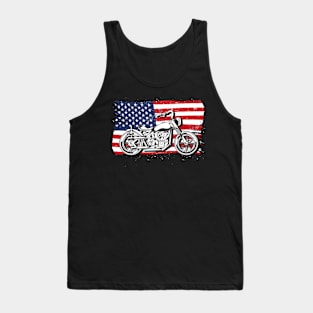 Bike American Biking Motorcycle USA Flag Biker Tank Top